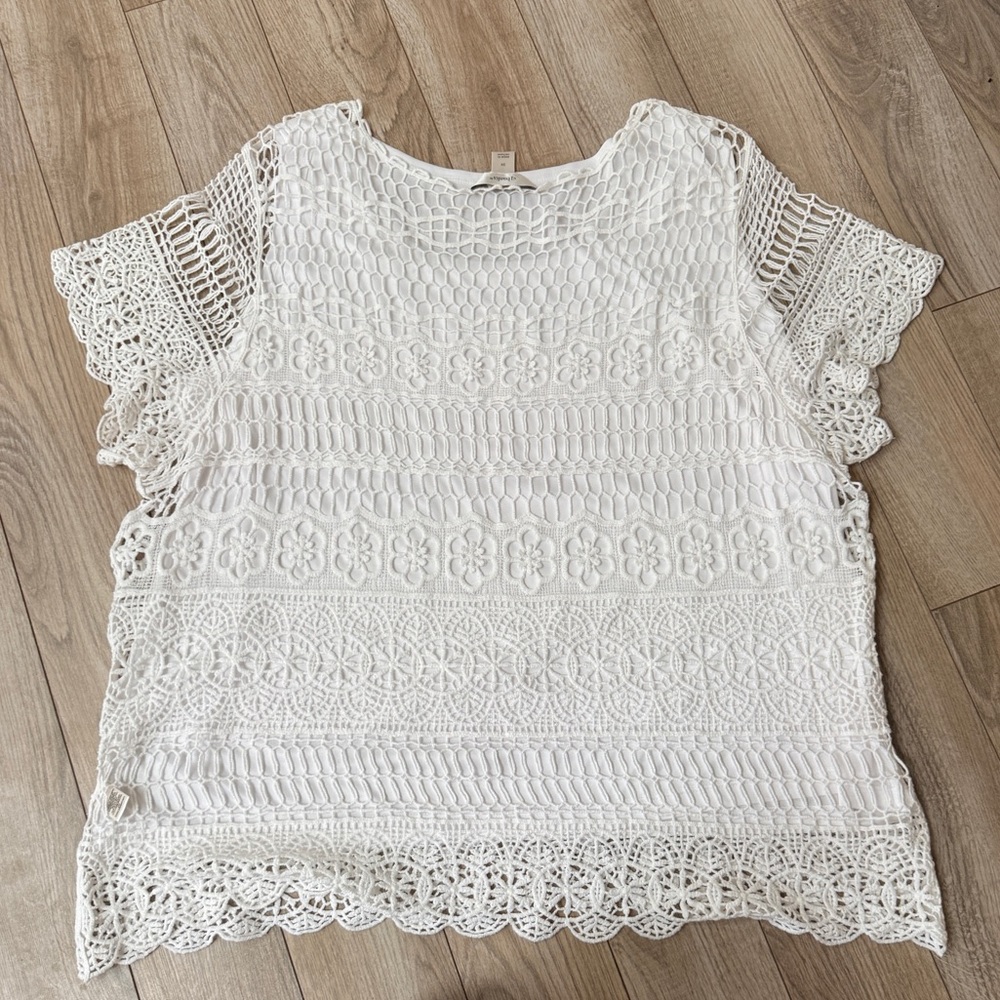 Cj banks Elegant White Lace Top - Picture 2 of 7